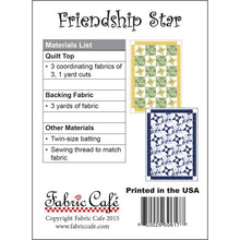 Load image into Gallery viewer, Friendship Star 3 yard Quilt Pattern, Little Turtle Cottage
