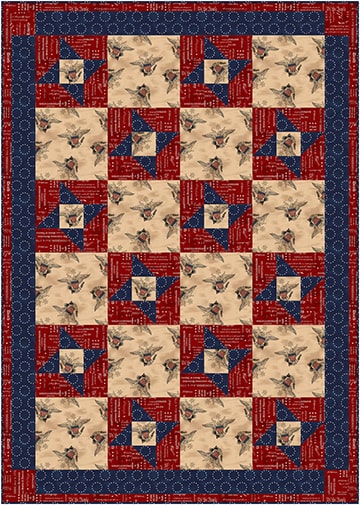 Friendship Star 3 yard Quilt Pattern, Little Turtle Cottage