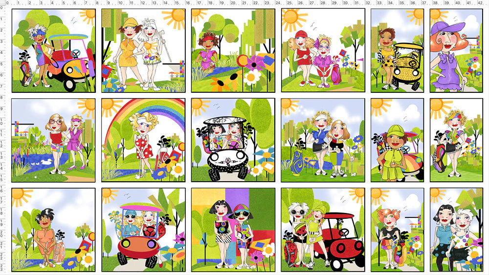 Golf Happy, Blocks Panel by Loralie Designs® 692-365, by the panel