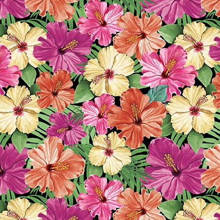 COMING SOON! Pre-Order Now. Flock Star from Blank Quilting, Hibiscus Flowers 3801-22, by the yard