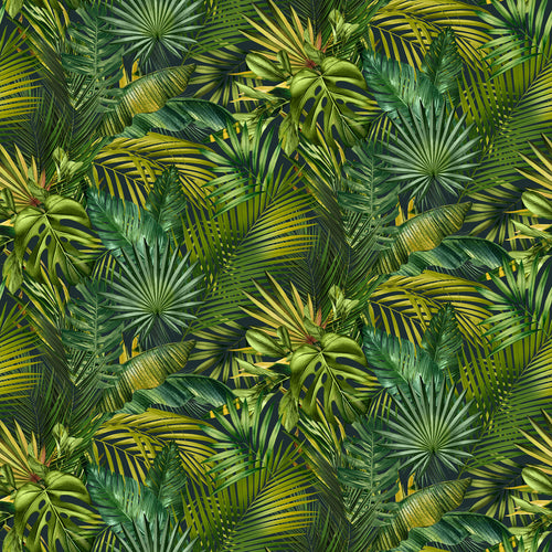 Northcott Jungle Queen Tropical Leaves 25521-76, Little Turtle Cottage