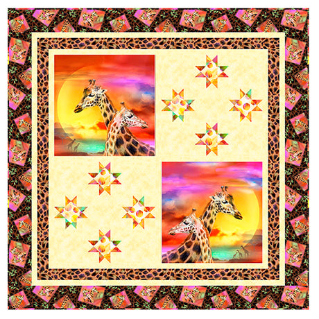 Giraffe Safari Quilt Kit from QT Fabrics KIT-4249A, Little Turtle Cottage