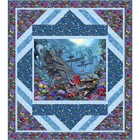 Treasures At Sea by QT Fabrics, Little Turtle Cottage