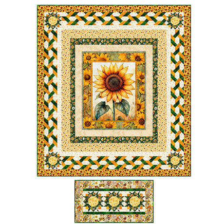 Sunflower Award Quilt Kit, Little Turtle Cottage