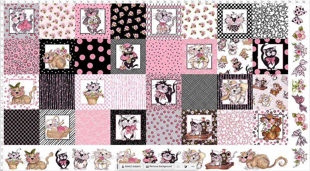 Fancy Cats Medley Panel by Loralie Designs® 692-010, by the panel