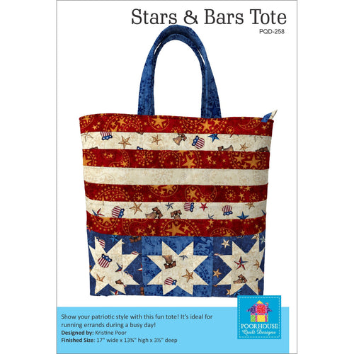 Stars & Stripes Tote Pattern PQD-258, Little Turtle Cottage