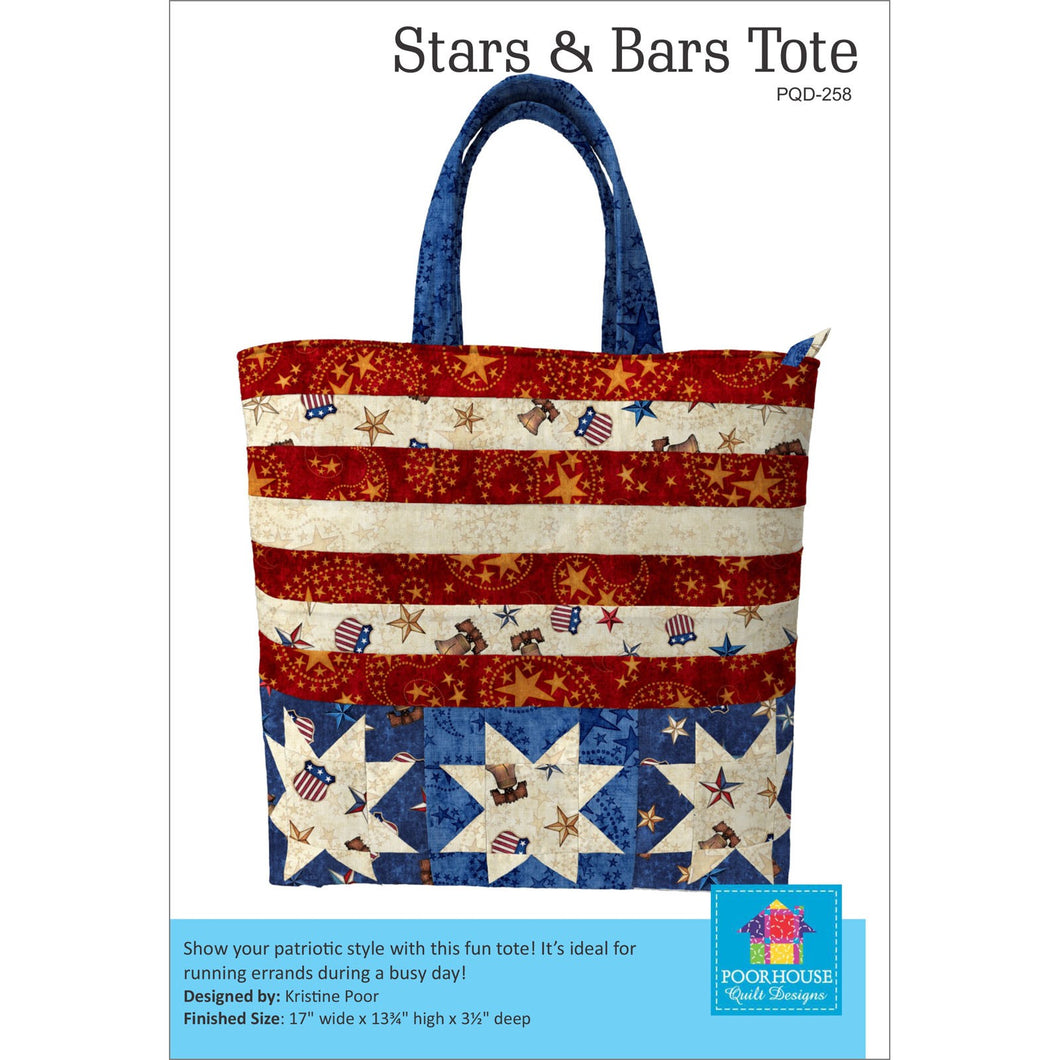 Stars & Stripes Tote Pattern PQD-258, Little Turtle Cottage