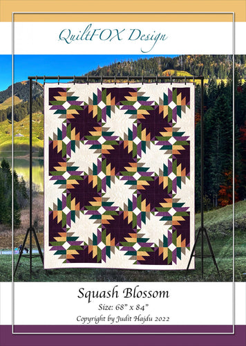 Squash Blossom Pattern by Quiltfox Design, QFOX-039, Little Turtle Cottage