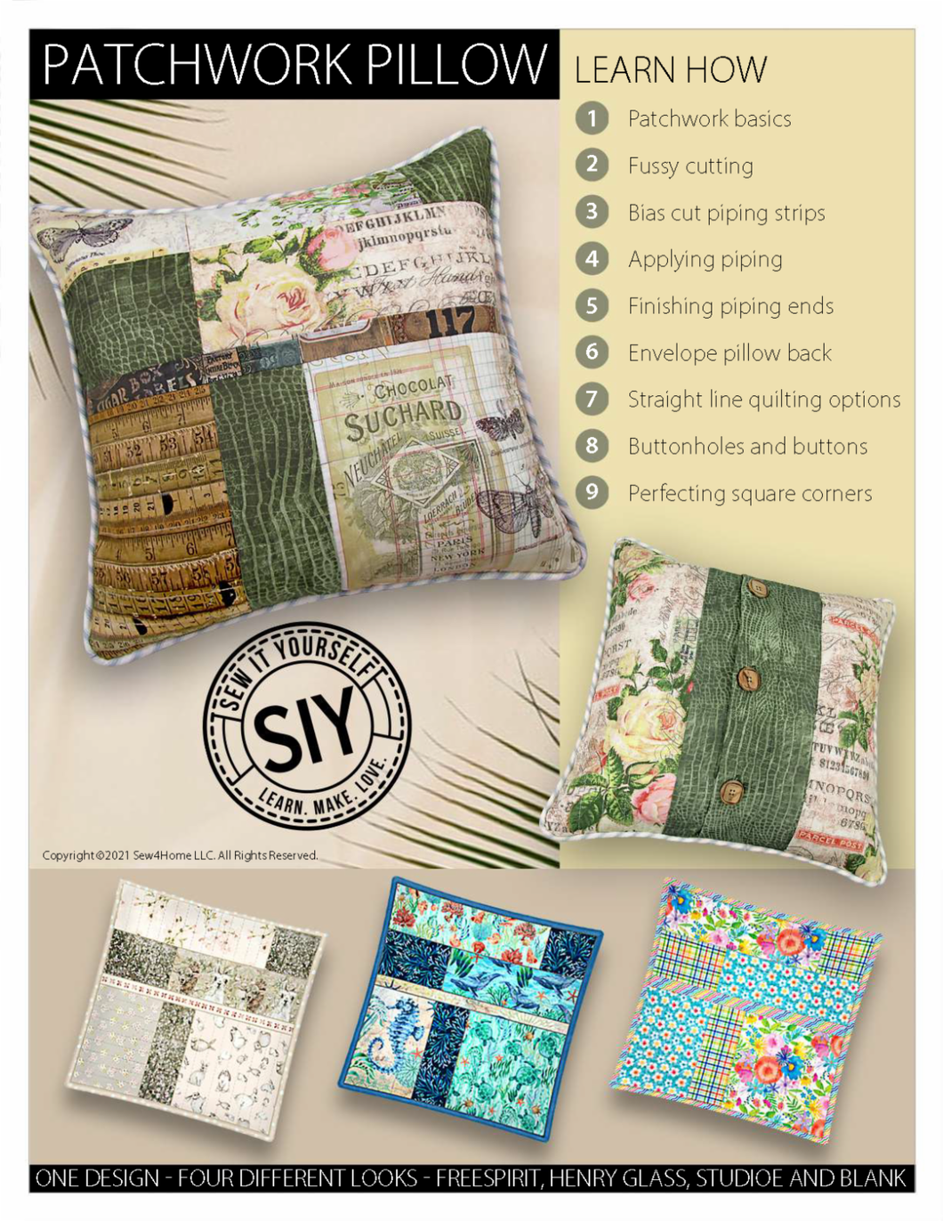 Patchwork Pillow SIY - Sew It Yourself™ Free Project