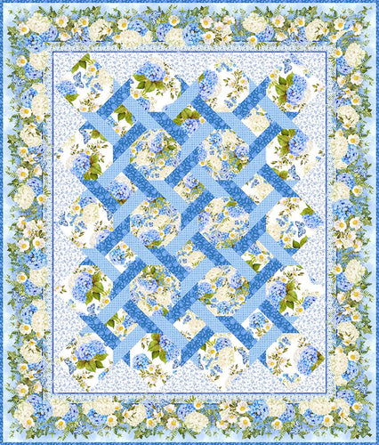 Periwinkle Spring Garden Twist Quilt Pattern, Little Turtle Cottage