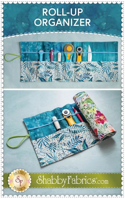 Fabric scissor roll up organizer