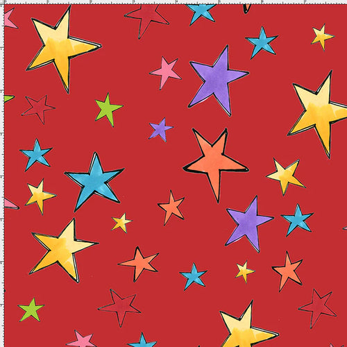Stars on Red by Loralie Designs®, Little Turtle Cottage