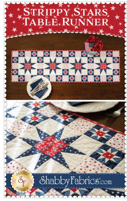 Strippy Stars Table Runner Pattern SF71363 | Little Turtle Cottage