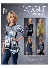 Load image into Gallery viewer, Vogue Pattern V1733 Misses Shaped Hemline Tops, Little Turtle Cottage
