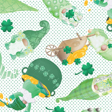 Load image into Gallery viewer, Lucky Gnomes by Kanvas Studio for Benartex Tossed Lucky Gnomes White 12664-09 - Little Turtle Cottage
