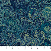 Load image into Gallery viewer, Northcott The Art of Marbling Marble 2 Blue Lagoon 23401-68, by the yard
