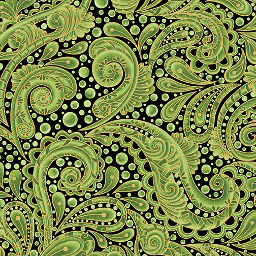 benartex hooked on fish Hooked on Fish by Benartex, Bubble Paisley Green Metallic 13005M 44, by the  yard