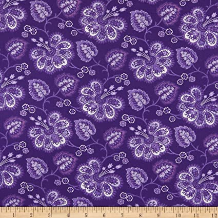 Lavender Fields by Jan Shore for Benartex, Violette Allover Dark Purple 6830-66 - Little Turtle Cottage
