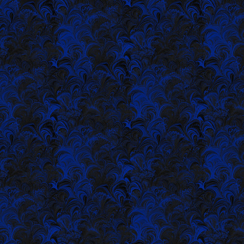 Benartex Poured Color Cosette Blue/Black Little Turtle Cottage
