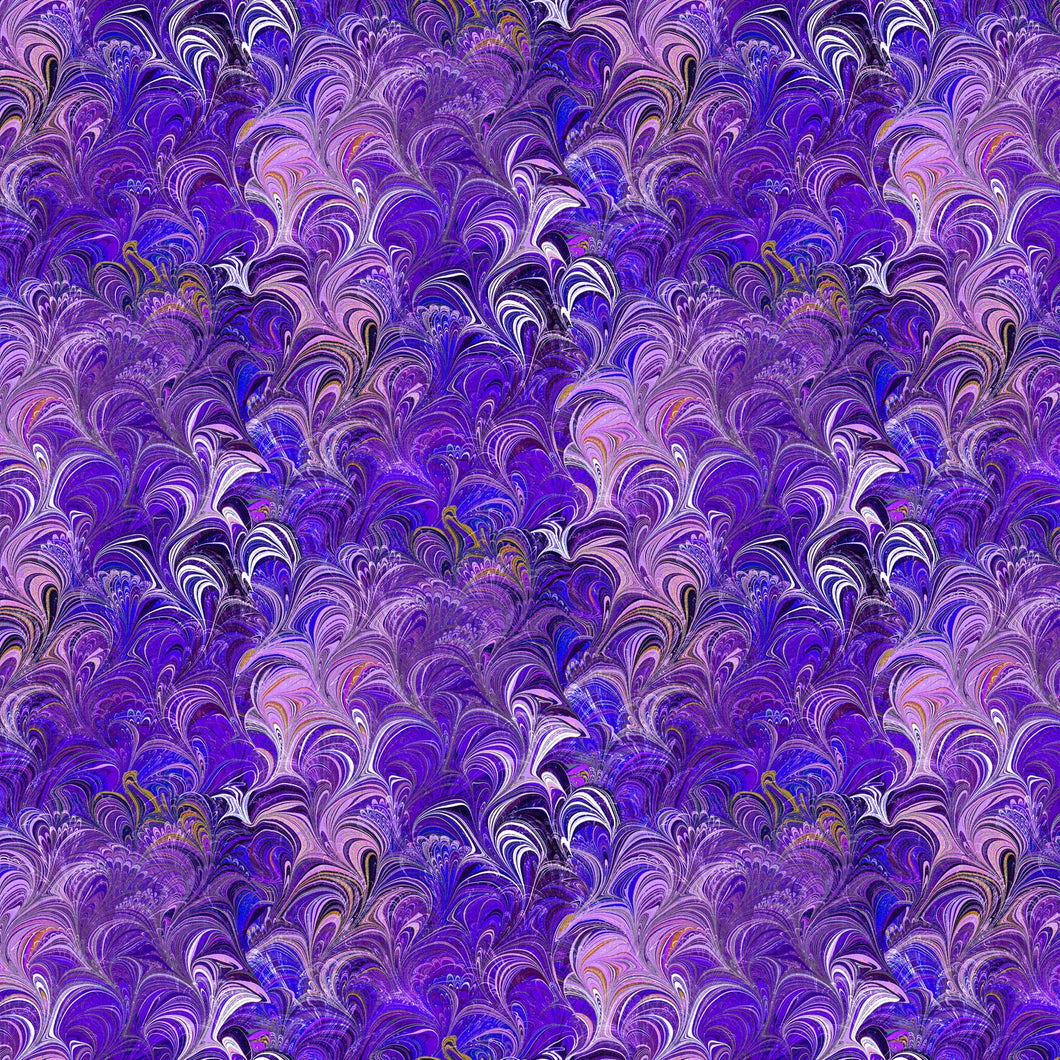 Benartex Poured Color Cosette Purple/Multi 12355-66 Little Turtle Cottage