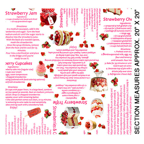 Strawberry Fields Forever by Kanvas Studio for Benartex, Desserts White 9772 09 - Little Turtle Cottage