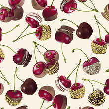 Load image into Gallery viewer, Chocolicious by Kanvas Studio for Benartex, Chocolate Cherries Cream 9850-07 - Little Turtle Cottage
