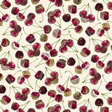 Load image into Gallery viewer, Chocolicious by Kanvas Studio for Benartex, Chocolate Cherries Cream 9850-07, by the yard

