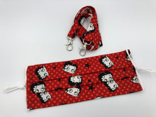 Load image into Gallery viewer, Face Mask 4 layer Pleated - adjustable, with Filter Pocket &amp; Nose Wire, Lanyard, Betty Boop - Little Turtle Cottage
