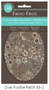 Frou Frou Oval Fusible Elbow-Knee Patch Iron-On Floral 55-2
