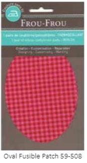 Frou Frou Oval Fusible Elbow-Knee Patch Iron-On Checks 59-508