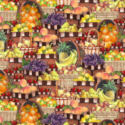 Blank Quilting Fruit For Thought Fruits in Baskets Digital 1881-39 - Little Turtle Cottage