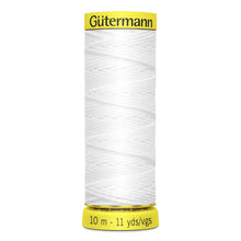 Load image into Gallery viewer, Gutermann Elastic Sewing Thread-White 11 yds
