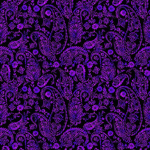 Resplendent Purple Paisley 5JYO-3 by Jason Yenter - Little Turtle Cottage