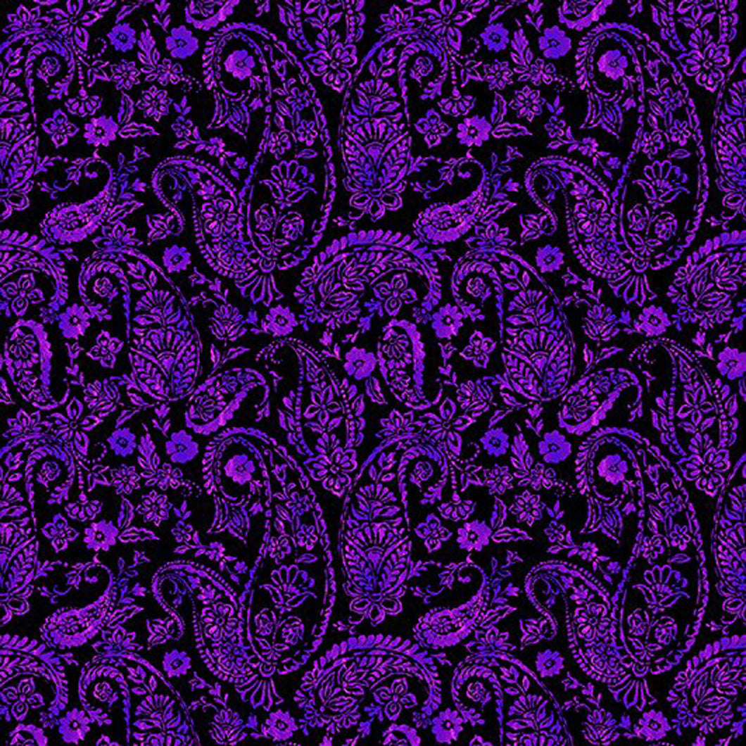 Resplendent Purple Paisley 5JYO-3 by Jason Yenter - Little Turtle Cottage