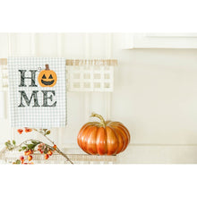 Load image into Gallery viewer, Kimberbell Fill In The Blank Gingham &amp; Stripe Tea Towels + FREE Design October “Welcome Home” set of 2
