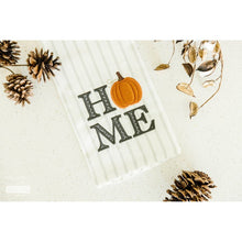 Load image into Gallery viewer, Kimberbell Fill In The Blank Gingham &amp; Stripe Tea Towels + FREE Design October “Welcome Home” set of 2
