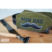 Load image into Gallery viewer, Kimberbell Fill In The Blank &quot;Man Bag&quot; Felt Zipper Pouch Blank + Free Design, May

