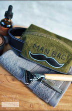 Load image into Gallery viewer, Kimberbell Fill In The Blank &quot;Man Bag&quot; Felt Zipper Pouch Blank + Free Design, May
