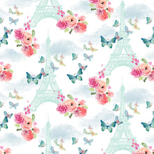 Load image into Gallery viewer, Love is in the Air Eiffel Tower w/flowers &amp; butterflies - Little Turtle Cottage
