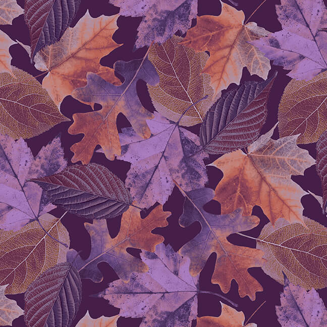 Blank Quilting Natural Beauties-Leaves Purple - Little Turtle Cottage