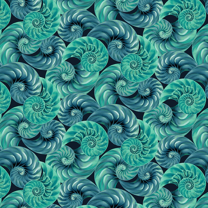 Blank Quilting Natural Beauties-Sea Shell Jade 1797-67 - Little Turtle Cottage
