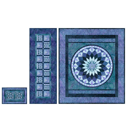 Blue Lily by Designs for Divas! Wall Hanging, Placemats & Table Runner Pattern - Little Turtle Cottage