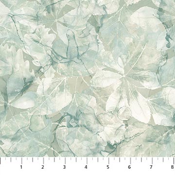 Whispering Pines Forest Leaves in Soft Sage, by Melanie Samra for Northcott - Little Turtle Cottage