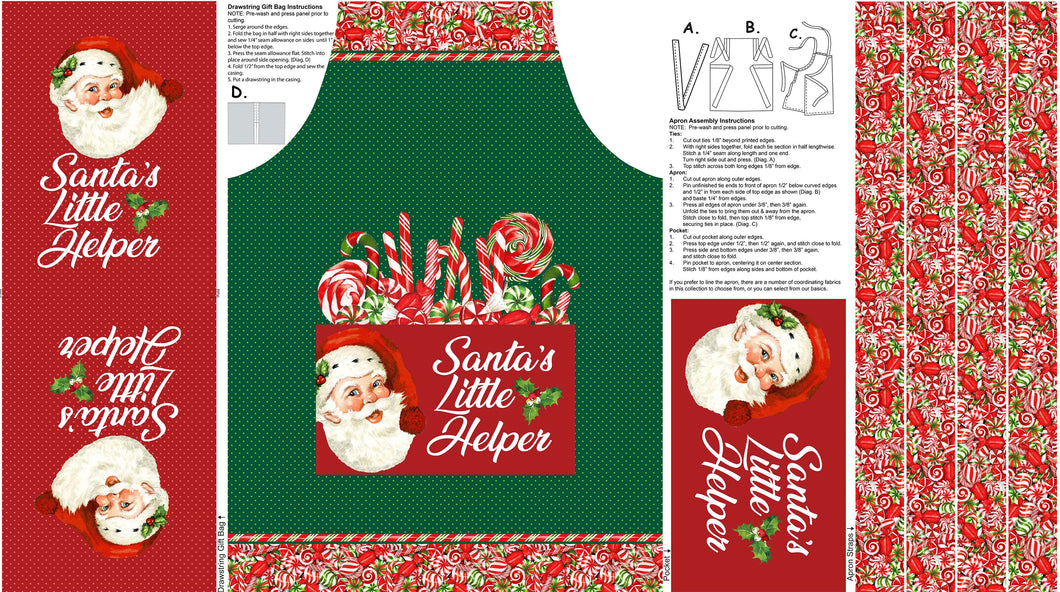 Peppermint Candy by Northcott Digitally Printed Childs Apron Panel DP24622-78 - Little Turtle Cottage