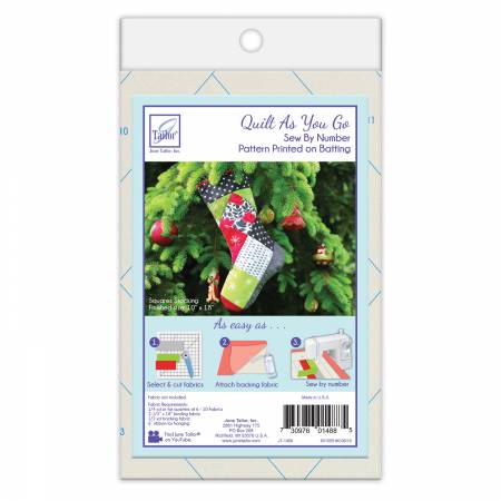 Quilt As You Go Holiday Stocking Square JT-1488