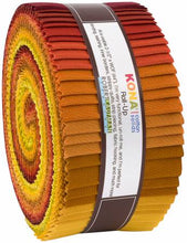 Load image into Gallery viewer, Robert Kaufman Kona Solid Autumn Hues Palette 2.5&quot; x 44&quot; (WOF) Jelly Roll 772-40

