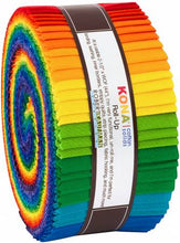 Load image into Gallery viewer, Robert Kaufman Kona Cotton Solid Bright Rainbow Palette 2-1/2&quot; Strips (40 pcs) 100% Cotton RU-784-40 - Little Turtle Cottage
