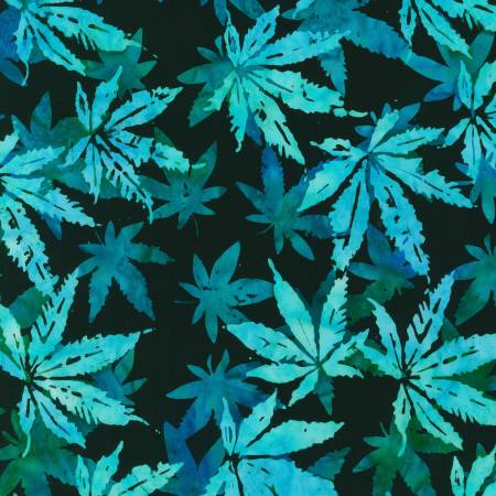 Robert Kaufman Marijuana Leaves, Aqua Artisan Batik, Little Turtle Cottage