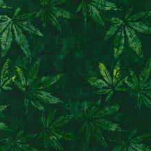 Load image into Gallery viewer, Robert Kaufman Marijuana Leaves, Green Artisan Batik, Little Turtle Cottage
