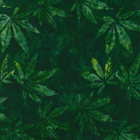 Robert Kaufman Marijuana Leaves, Green Artisan Batik, Little Turtle Cottage